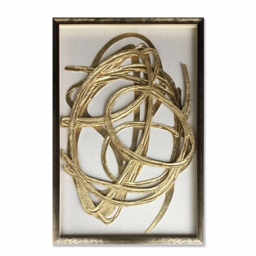 Liberta - Maison WILD SOUL Πίνακας MDF Χρυσός/Λευκός με Γυαλί Χρυσό 60x4x90cm 030462