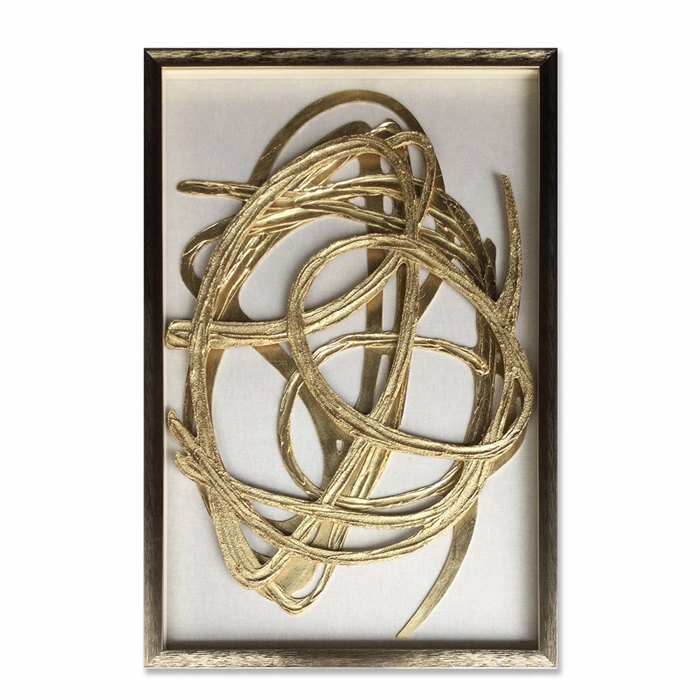 Liberta - Maison WILD SOUL Pinakas MDF Xrusos/Lefkos me Gyali Xruso 60x4x90cm 030462