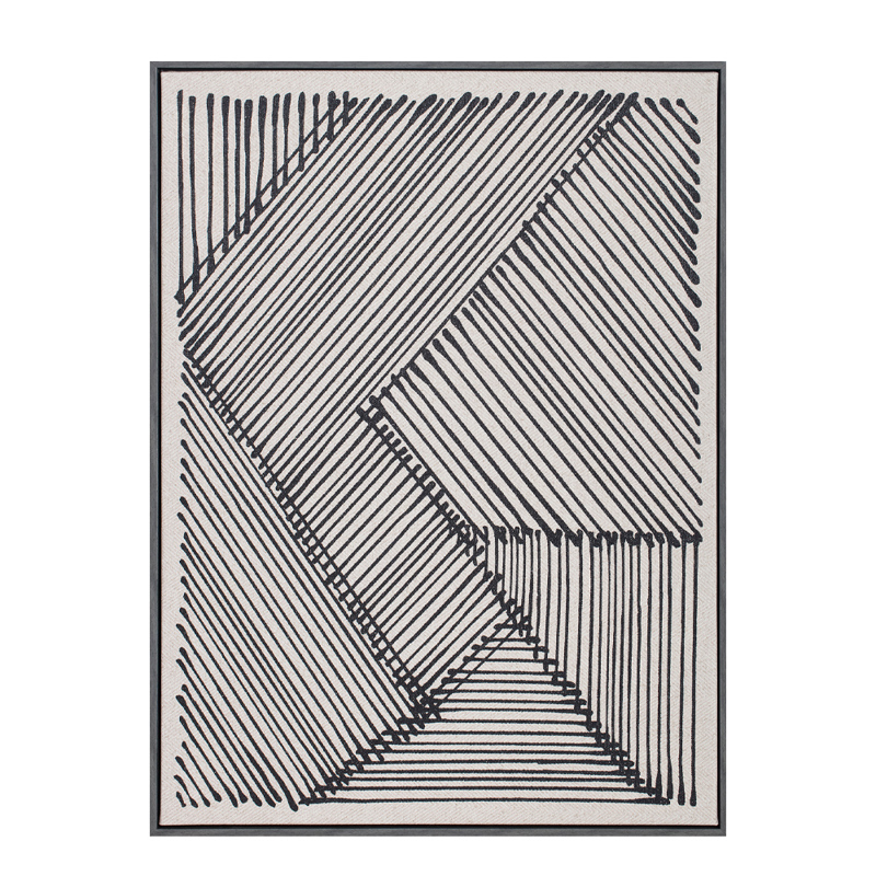 Liberta - Maison STAY TRUE Πίνακας από Δέρμα Λευκός/Μαύρος με Ξύλινη Κορνίζα Μαύρη 60x4x80cm 030652