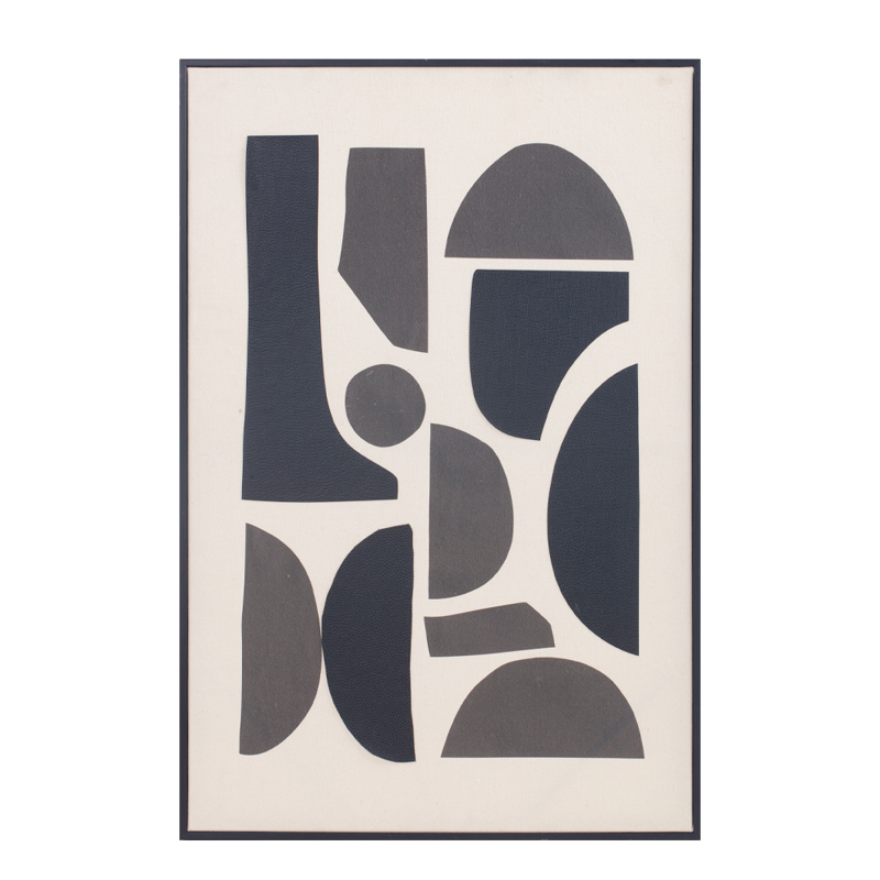 Liberta-Maison Positive Vibes Πίνακας Διακόσμησης 60x90x4cm Λινό Λευκό Μαύρο Ξύλο Μαύρο 030655