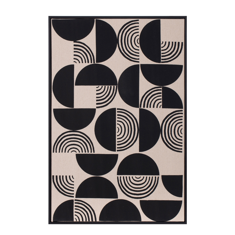Liberta-Maison Positive Vibes Πίνακας Διακόσμησης 60x90x4cm Λινό Λευκό Μαύρο Ξύλο Μαύρο 030656
