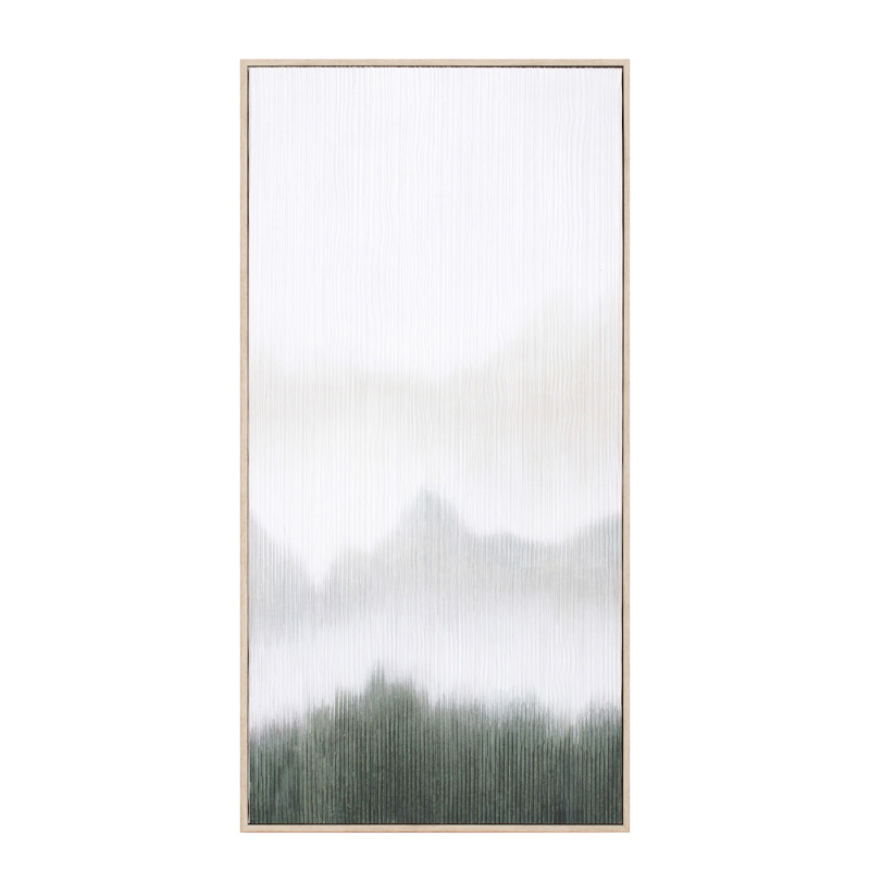 Liberta-Maison Lost In Nature Πίνακας Διακόσμησης 45x90x5cm Καμβάς Λευκό Πράσινο Ξύλο Φυσικό 030663