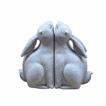 Liberta-Maison BUN BUN Διακοσμητικό Βιβλιοστάτης Set 2ΤΜΧ 22x9x18cm Polyresin Μπεζ 031119