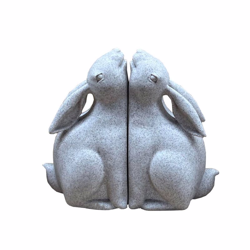 Liberta-Maison BUN BUN Διακοσμητικό Βιβλιοστάτης Set 2ΤΜΧ 22x9x18cm Polyresin Μπεζ 031119