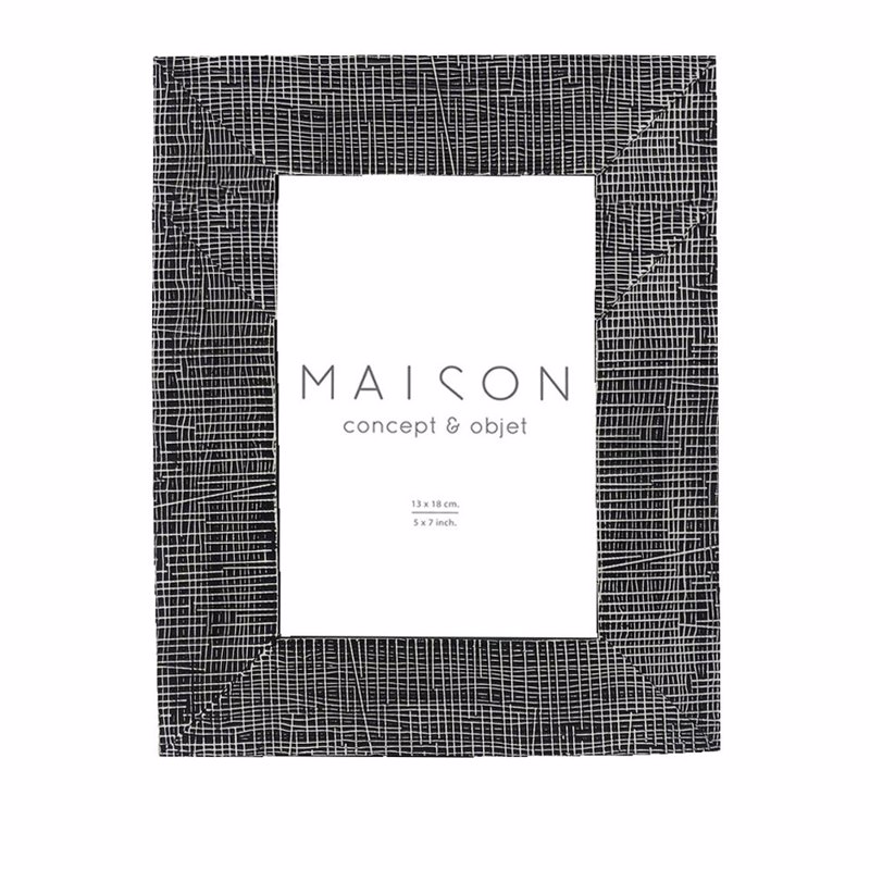 Liberta - Maison OLAF Κορνίζα Polyresin Μαύρη με Λευκό Γυαλί 19x2x24cm 031124