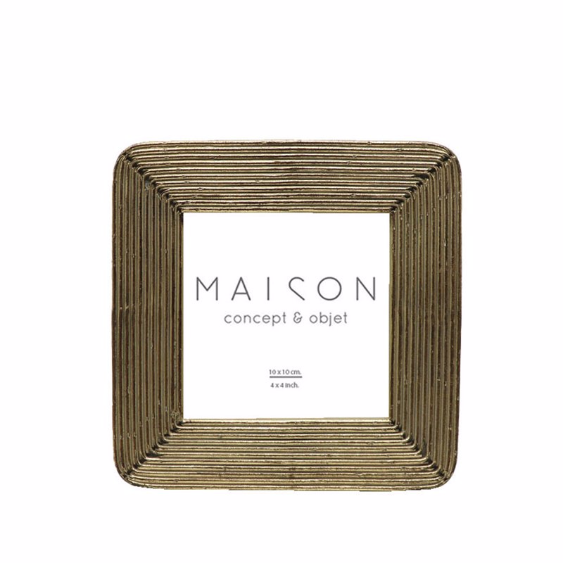 Liberta-Maison Renatus Κορνίζα 16x2x16cm Polyresin Χρυσό Γυαλί 031130