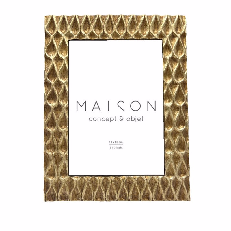 Liberta - Maison DENEB Κορνίζα Polyresin Χρυσή με Γυαλί 18x2x23cm 031141