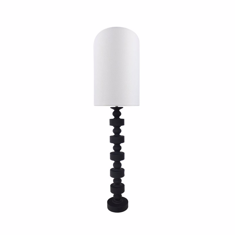 Liberta-Maison Jasiel Φωτιστικό Επιδαπέδιο 34x34x131cm Polyresin Μαύρο Λινό Λευκό 031388