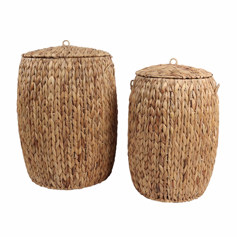 Liberta-Maison Kea Καλάθι με Καπάκι Set 2τμχ 47x47x63cm Seagrass Φυσικό 031554