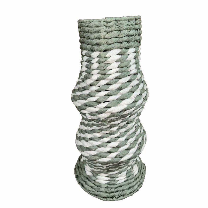 Liberta - Maison KEA Βάζο με Καπάκι Paper Rope Φυσικό/Λευκό/Μέντα Φ12x35cm 031557