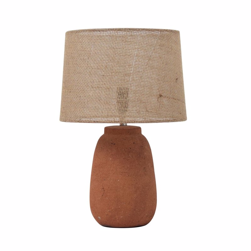 Liberta-Maison Sierra Φωτιστικό Επιτραπέζιο 28x28x44cm Stoneware Terracotta Λινό Μπεζ 031596