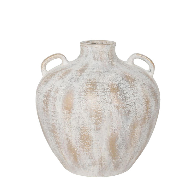 Liberta - Maison KEA Βάζο Λευκό/Χρυσό από MgO Φ40x40cm 031623