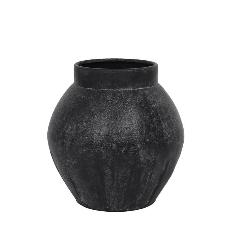 Liberta - Maison LAVA Βάζο Μεταλλικό Μαύρο Φ30x30cm 031640