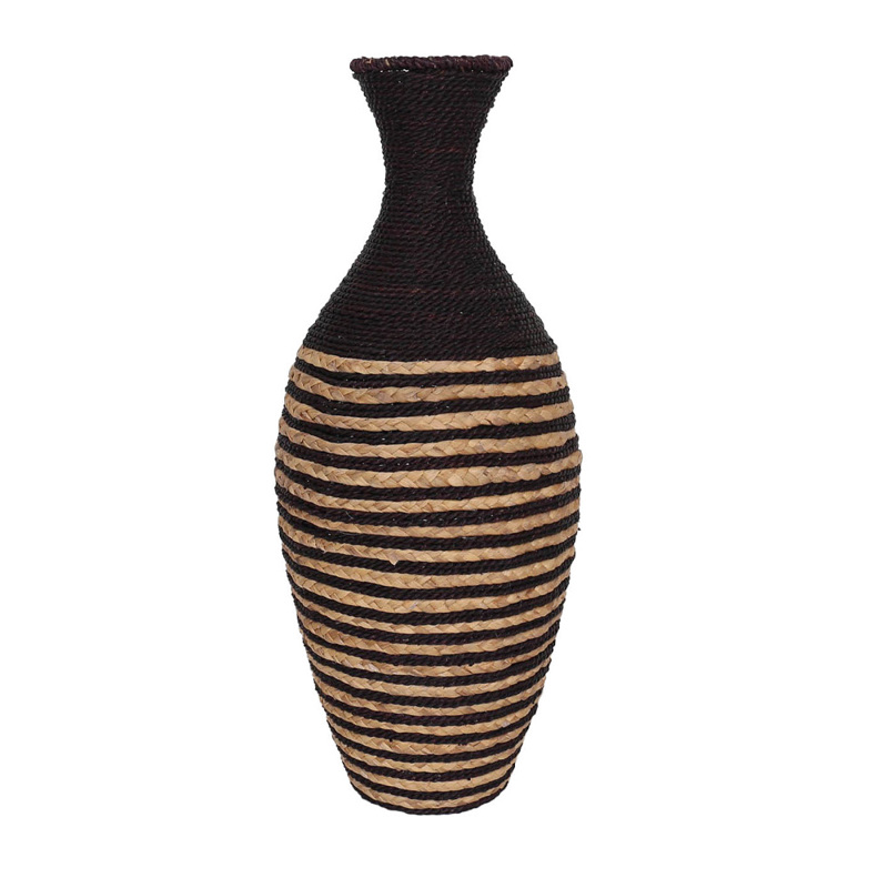 Liberta - Maison NUBIA Βάζο από Μαύρο Μέταλλο και Φυσικό Σχοινί Φ25x69cm 031701