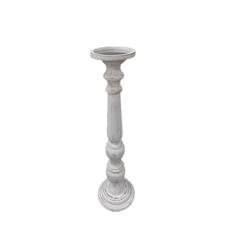 Liberta-Maison Sikinos Κηροπήγιο 18x18x68cm MDF White Washed 032018