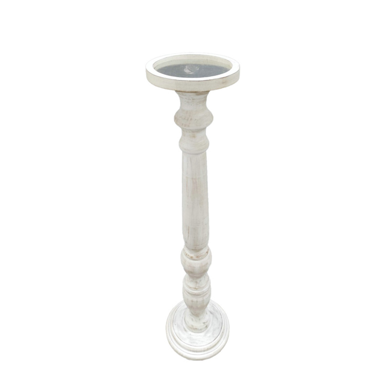 Liberta-Maison Sikinos Κηροπήγιο 20x20x82cm MDF White Washed 032019
