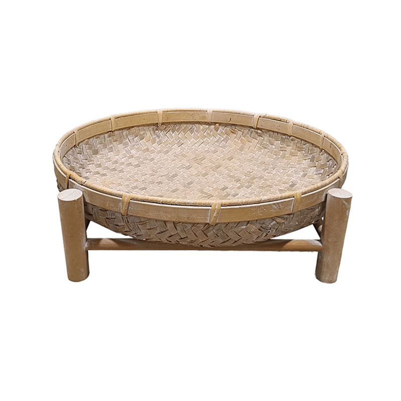 Liberta-Maison Ithaki Δίσκος Με Βάση 45x45x13cm Ξύλο Ελατου White Washed 032026