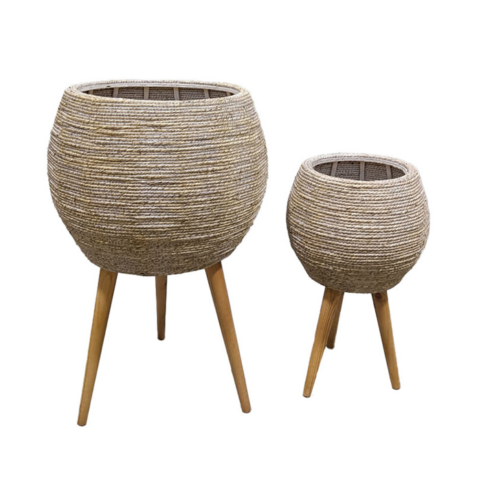 Liberta-Maison Corda Kaspo 39x39x60cm Xulo Elatou White Washed Fusiko Grass 032033