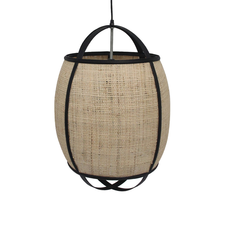 Liberta-Maison Nubia Φωτιστικό Οροφής 39x39x55cm Σχοινί Φυσικό Μαύρο Bamboo 032063