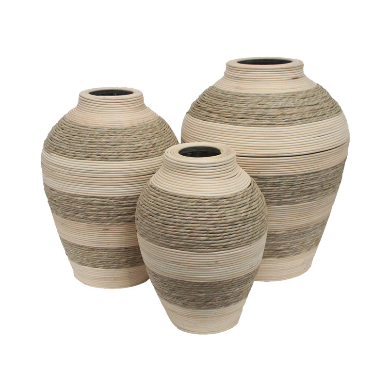 Liberta - Maison SIKINOS Σετ των 3 Βάζο από Σχοινί Φυσι