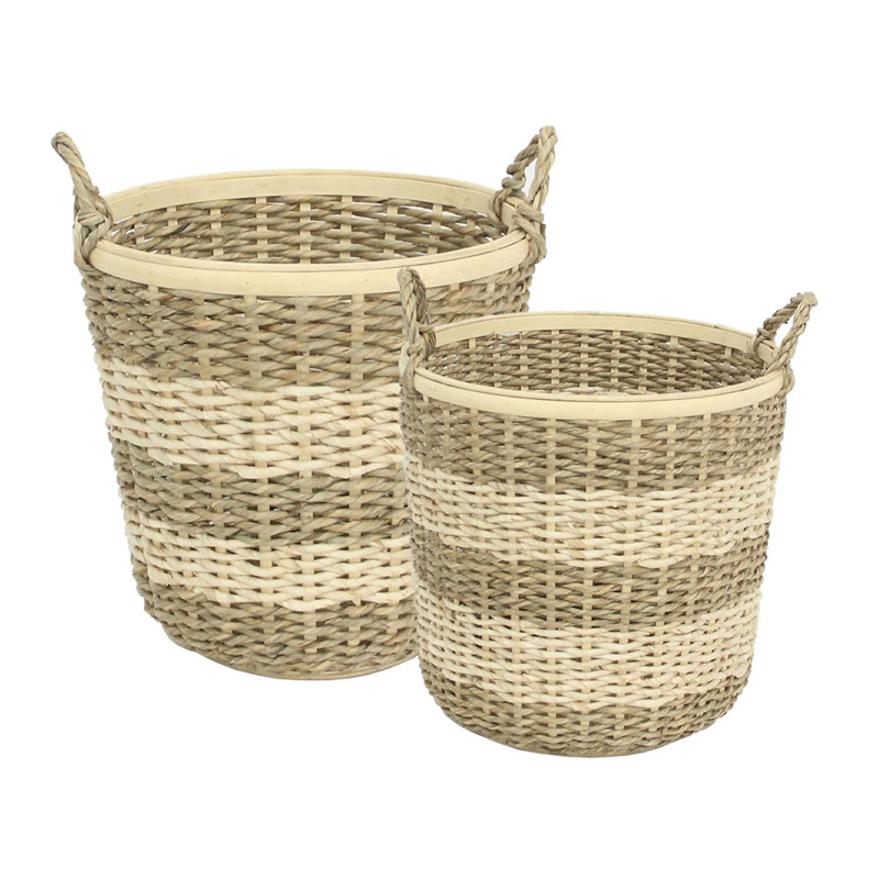 Liberta-Maison Sikinos Καλάθι 35x35x43cm Σχοινί Φυσικό Μπεζ Bamboo 032085