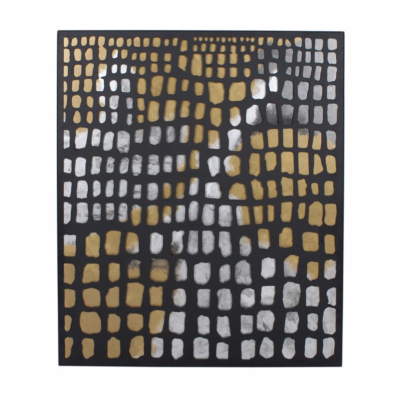 Liberta-Maison Pic Πίνακας Διακόσμησης 77x92x2cm Μέταλλο Μαύρο Χρυσό MDF Λευκό 032113