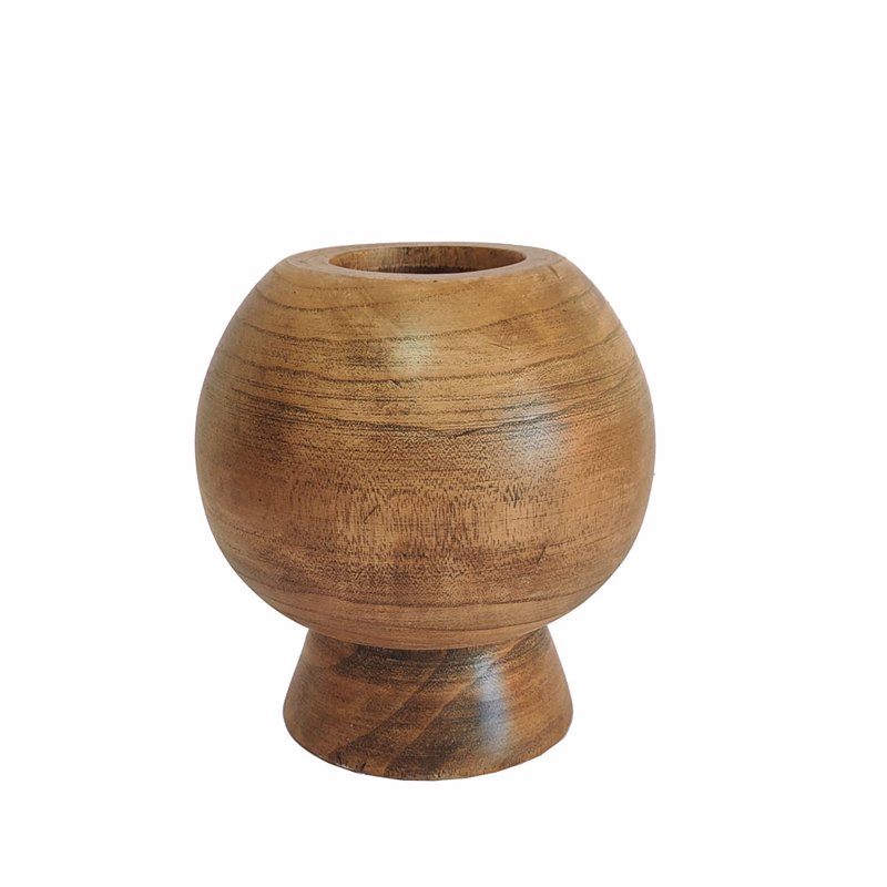 Liberta-Maison Cedar Βάζο 20x20x22cm Ξύλο Καφέ 032243