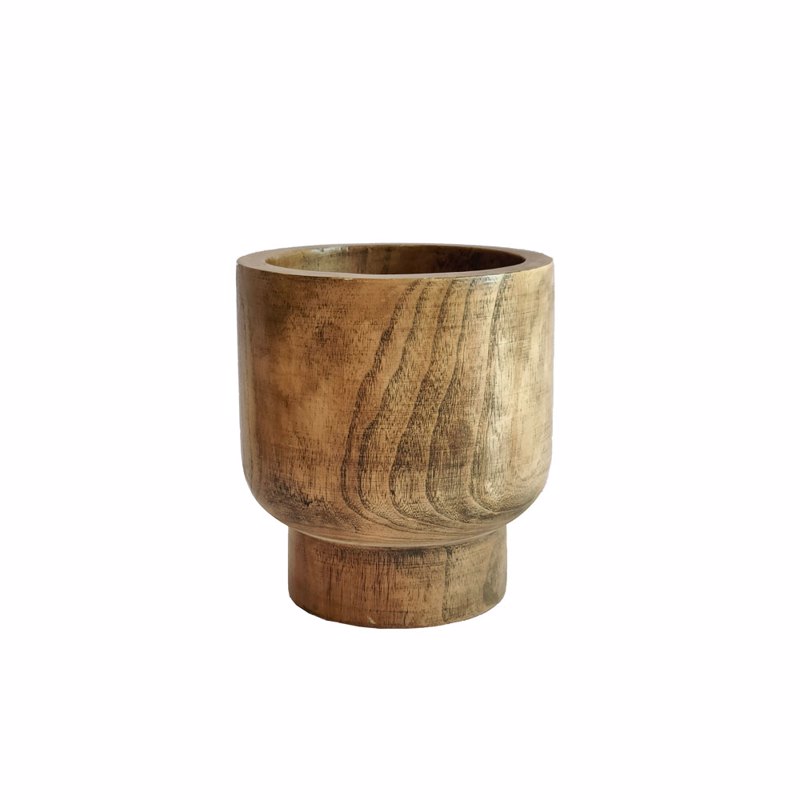 Liberta-Maison Cedar Βάζο 21x21x24cm Ξύλο Καφέ 032247