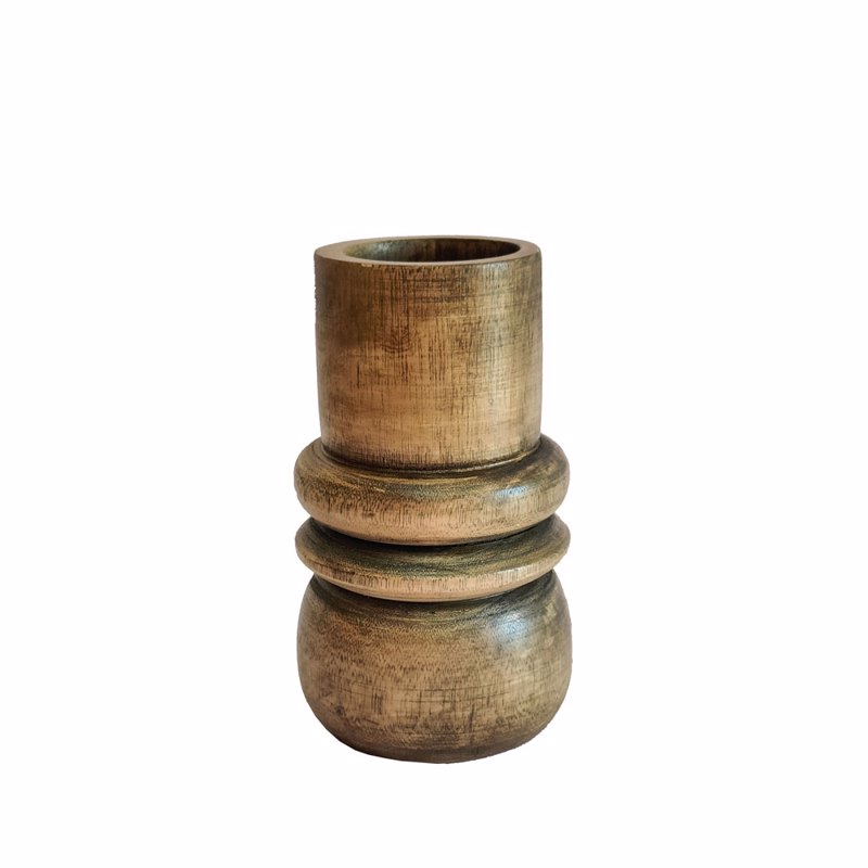Liberta-Maison Cedar Βάζο 14x14x24cm Ξύλο Καφέ 032251