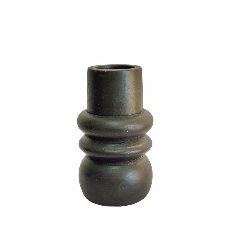 Liberta-Maison Nubia Βάζο 18x18x31cm Ξύλο Μαύρο 032266