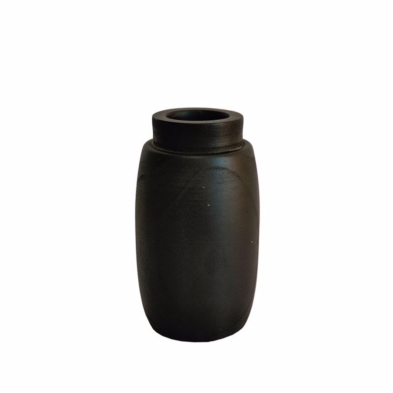 Liberta-Maison Nubia Βάζο 13x13x22cm Ξύλο Μαύρο 032271