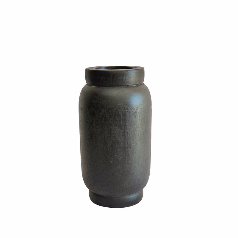 Liberta-Maison Nubia Βάζο 16x16x30cm Ξύλο Μαύρο 032272