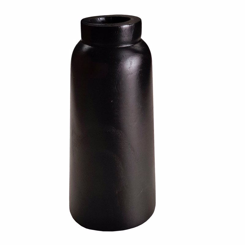 Liberta-Maison Nubia Βάζο 14x14x30cm Ξύλο Μαύρο 032274