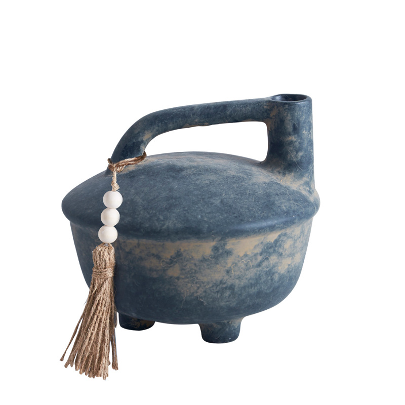 Liberta - Maison FENDRA Βάζο Κεραμικό Ανθρακί/Μπεζ 18x1