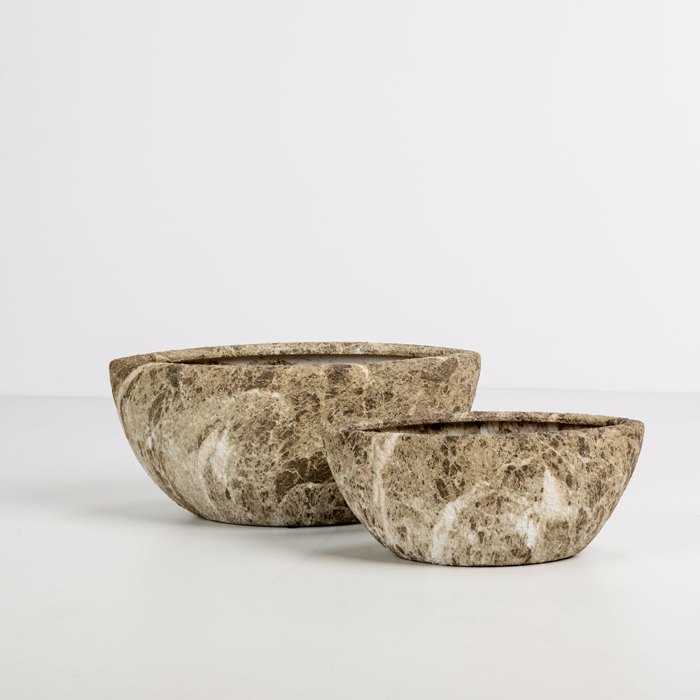 Liberta-Maison Nanga Kaspo Set 2tmx 46x22x20cm Keramiko Bez Kafe 032406
