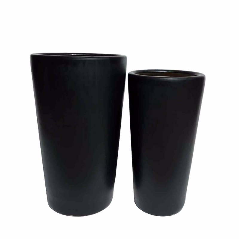 Liberta - Maison ONYX Σετ των 2 Γλάστρα Κεραμική Μαύρη Φ32x53cm 032472