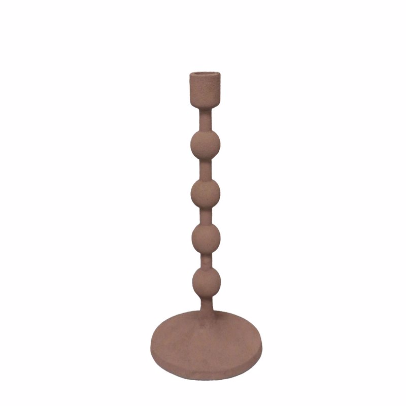 Liberta-Maison Nathen Κηροπήγιο 13x13x32cm Αλουμίνιο Μπεζ 032519