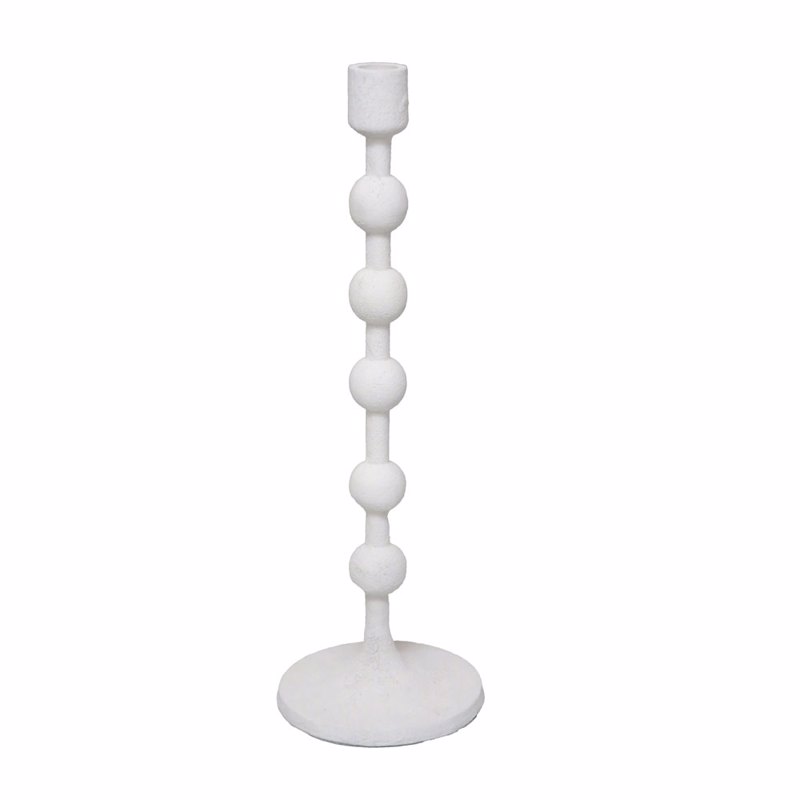 Liberta-Maison Nathen Κηροπήγιο 13x13x38cm Αλουμίνιο Λευκό 032520