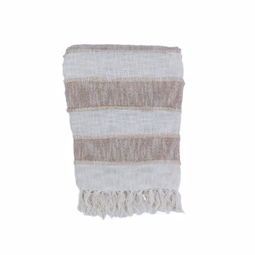 Liberta - Maison SUNIL Ριχτάρι Ύφασμα Μπεζ/Λευκό 130x170cm 032834