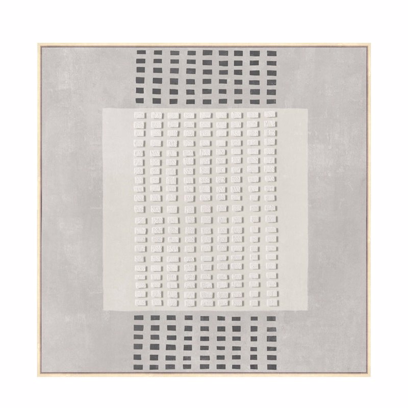 Liberta - Maison FRAMED DREAM Πίνακας Καμβάς Γκρι Ανοιχτό με Ξύλινη Κορνίζα Μπεζ 80x4x80cm 033065