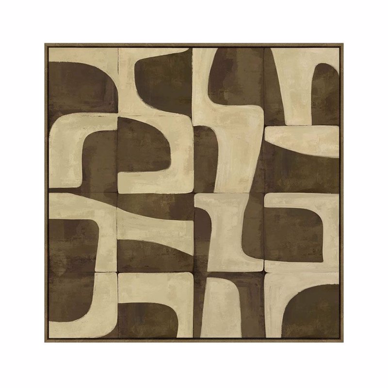 Liberta - Maison BOHO BALANCE Πίνακας με Κορνίζα 80x4x80cm Καμβάς Καφέ Μπεζ PP 033071