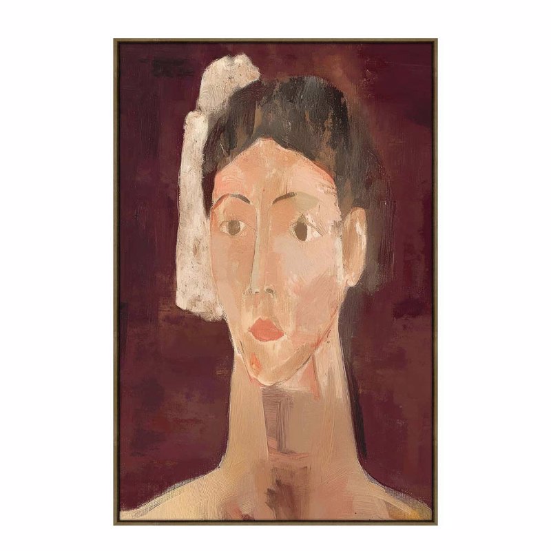 Liberta - Maison ETERNAL GAZE Πίνακας με Κορνίζα 80x4x120cm Καμβάς Μπορντώ Μπεζ PP 033084