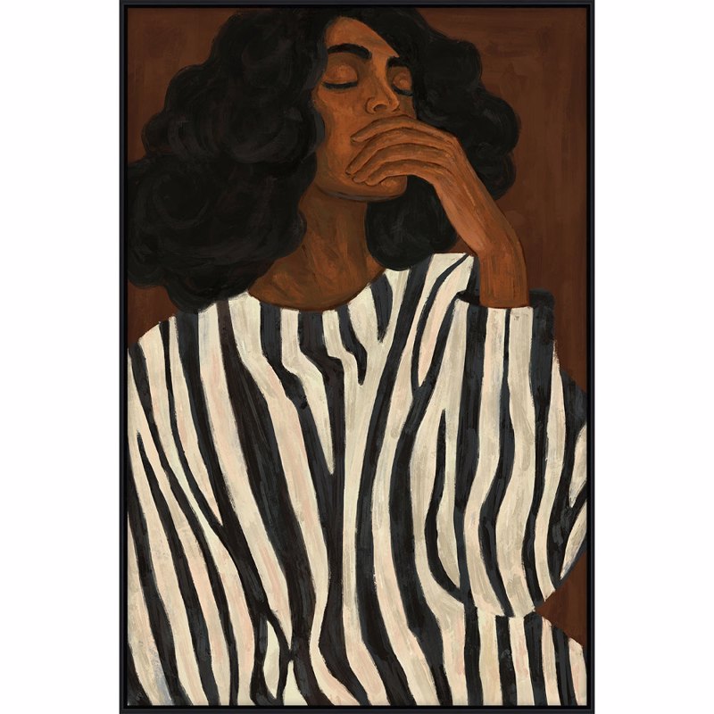 Liberta - Maison NOCTURNE Πίνακας Καμβάς Καφέ/Πολύχρωμος με Ξύλινη Κορνίζα Μαύρη 80x4x120cm 033183