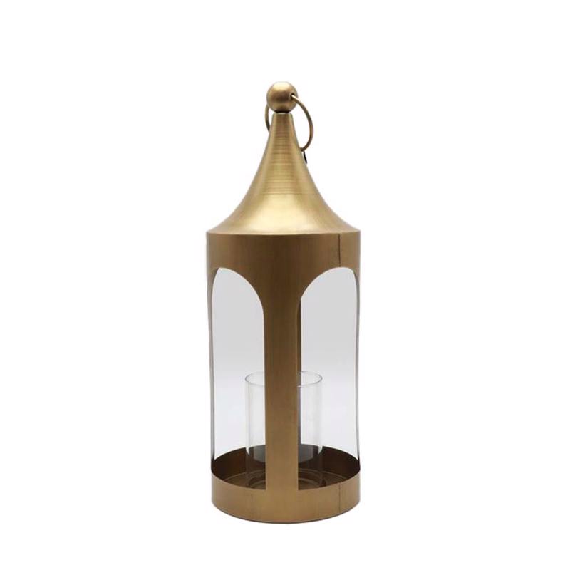 Liberta-Maison Lum Φανάρι Ρεσώ 19x19x52cm Μέταλλο Χρυσό Μεταλλικό Γυαλί 033231