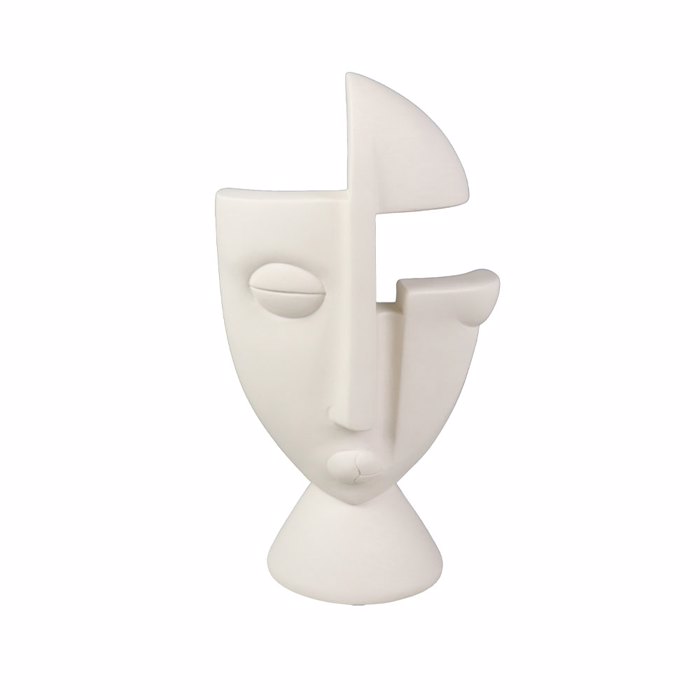 Liberta - Maison HALF FACE Diakosmitiko Prosopo Polyresin Off White 15.5x9.5x29cm 033281