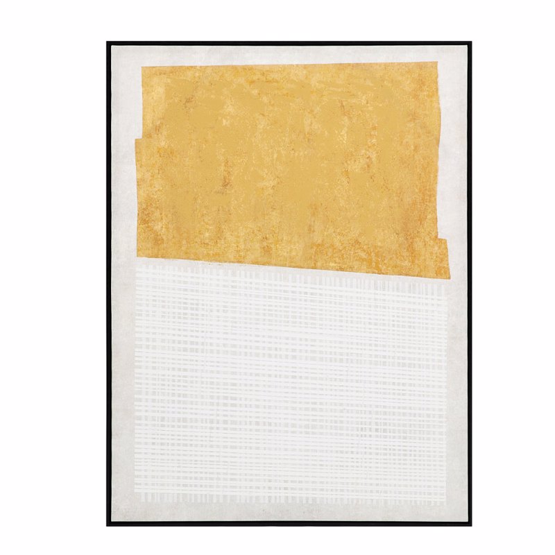 Liberta - Maison DUE MONDI Πίνακας με Κορνίζα Καμβάς Μπεζ/Μουσταρδί με Ξύλινο Πλαίσιο Μαύρο 90x4x120cm 034238