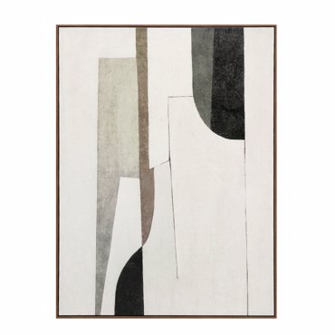 Liberta - Maison LINEAR Πίνακας με Κορνίζα Καμβάς Μπεζ/Γκρι-Μαύρο/Φυσικό 90x4x120cm 034245