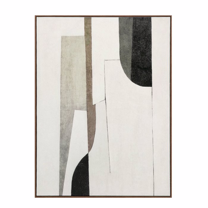 Liberta - Maison LINEAR Pinakas me Korniza Kambas Bez/Ggri-Mavro/Fusiko 90x4x120cm 034245