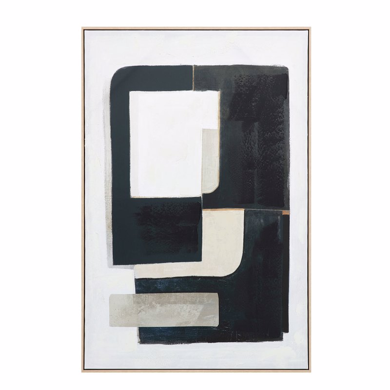 Liberta - Maison DEL SIL Πίνακας με Κορνίζα Καμβάς Μαύρος/Γκρι-Μπεζ/Φυσικός 80x4x120cm 034246