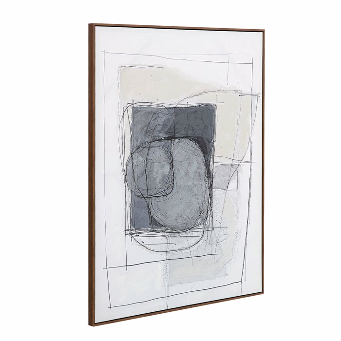 Liberta - Maison WOMB BEAUTY Pinakas me Korniza Kambas Ble Skouro/Ggri-Mpez/Fusiko 90x4x120cm 034247